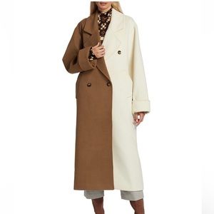 Minka Double-Breasted Colorblocked Coat